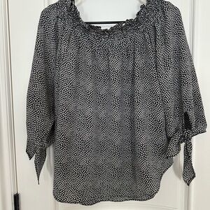 Michael Kors Black and White Polka Dot Women's Top